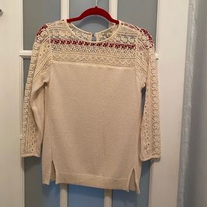 Free people, lined, cream colored shirt